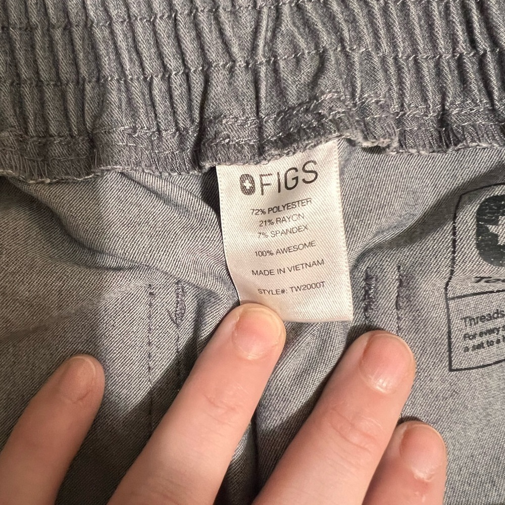 Figs Gray Joggers with Teal Accent - Picture 3 of 4
